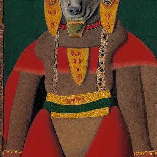 Prompt: portrait of a peruvian hairless dog as incan emperor, incan painting 1 3 0 0