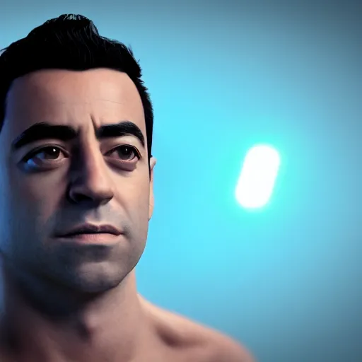 Image similar to xavi hernandez as an android, 4 k, unreal engine 4 render