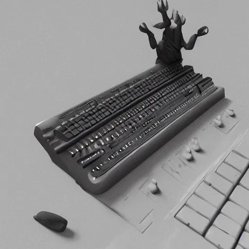 Image similar to a keyboard player made of clay, hyper detailed, 8 k, photorealistic, unreal engine, trending on artstation,