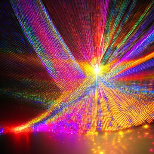 Image similar to dancing lights, prismatic, chiaroscuro