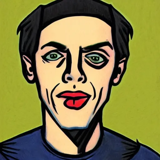 Prompt: pete davidson by art spiegelman, drawing,