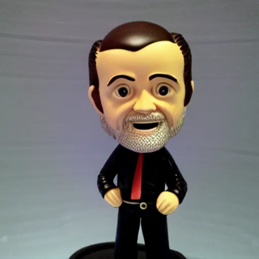 Image similar to george carlin bobble head figurine on a nice expensive desk