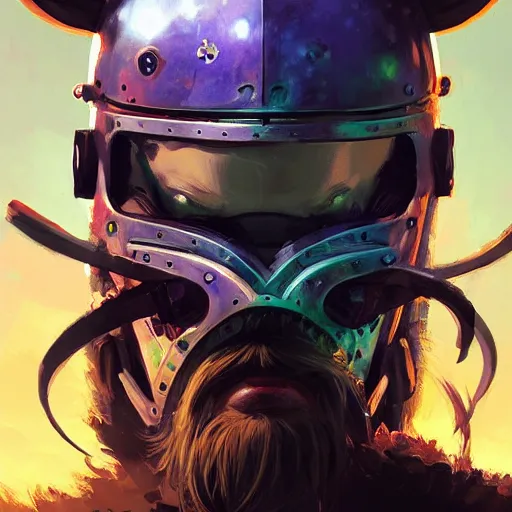 Image similar to cyberpunk viking helmet mask warrior goddess robot ninja fantasy, art gta 5 cover, official fanart behance hd artstation by jesper ejsing, by rhads, makoto shinkai and lois van baarle, ilya kuvshinov, ossdraws