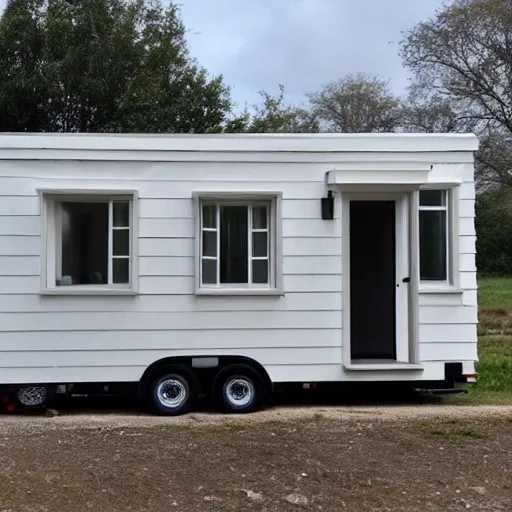 Image similar to islamic ivory - white marble tiny house on trailer