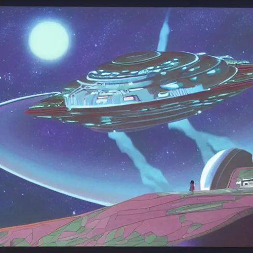 Image similar to spaceship starship outer worlds in FANTASTIC PLANET La planète sauvage animation by René Laloux
