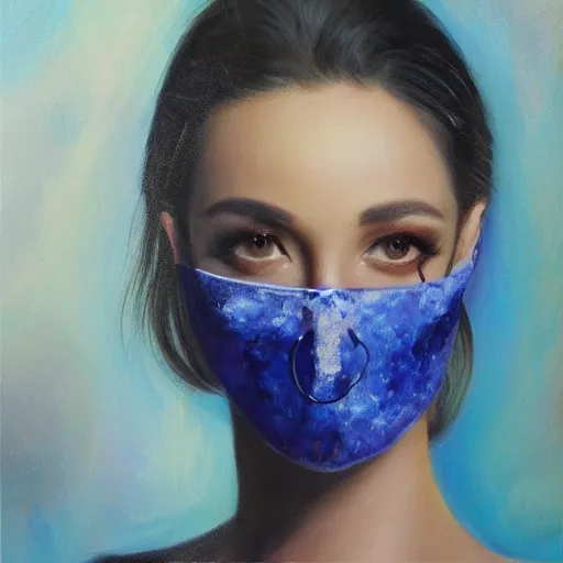 Prompt: medical heating eye bag face mask, medical, eye cover, in the glamour style, oil painting, high definition, airbrush,