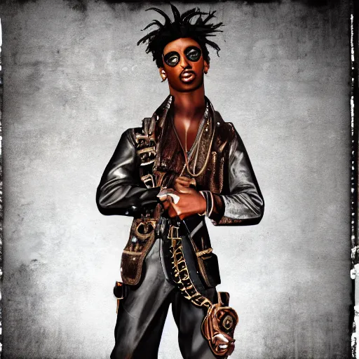 Image similar to playboi carti in steampunk style digital art 4 k the detailed super realistic