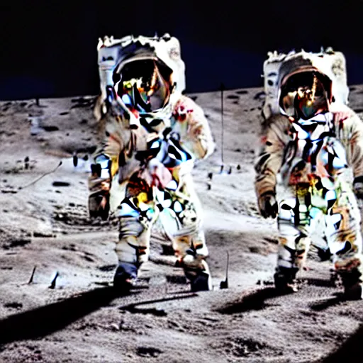 Prompt: astronauts performing a seance on the moon, ultra detailed