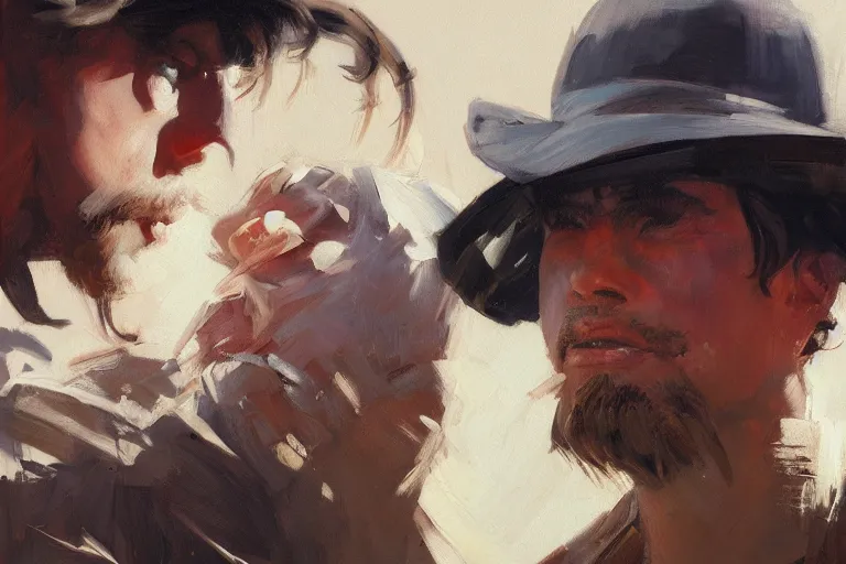 Prompt: greg manchess closeup portrait of a man falling over, profile picture, organic painting, sunny day, matte painting, bold shapes, hard edges, street art, trending on artstation, by huang guangjian, gil elvgren, ruan jia, randy vargas, greg rutkowski