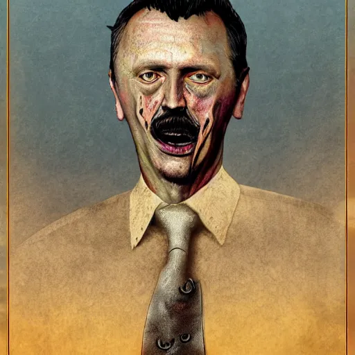 Image similar to igor ivanovich strelkov became an aggressive lovecraftian degenerate abomination, photo - realistic, color image, 2 k, highly detailed, bodyhorror, occult art