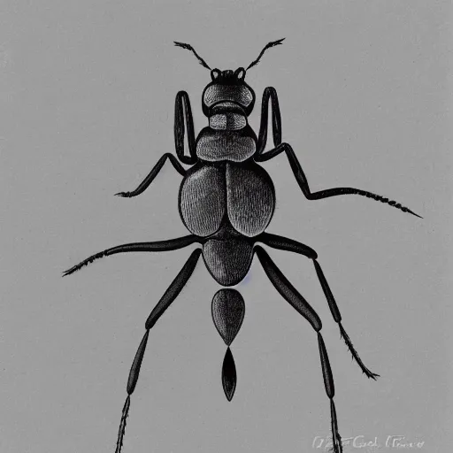 Prompt: ant, botanical illustration, black and white