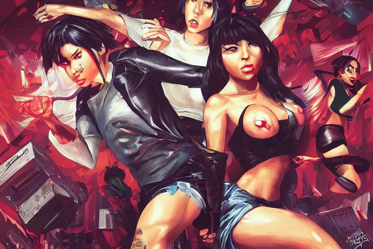 Prompt: revolution. action. atari teenage riot. imagined by artgerm.