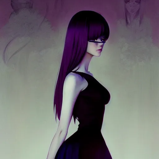 Image similar to a beautiful slim shy blonde goth girl ignores you, art by ilya kuvshinov and lois van baarle and ross tran and range murata and artgerm and andy warhol, norman rockwell, digital art, highly detailed, profile picture, intricate, sharp focus, mystical trending on artstation hq, deviantart, pinterest, unreal engine 5, 4 k uhd image