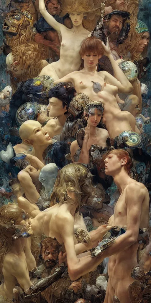 Image similar to epic masterpiece the meaning of life, by Edgar Maxence and Ross Tran and Michael Whelan, boris vallejo