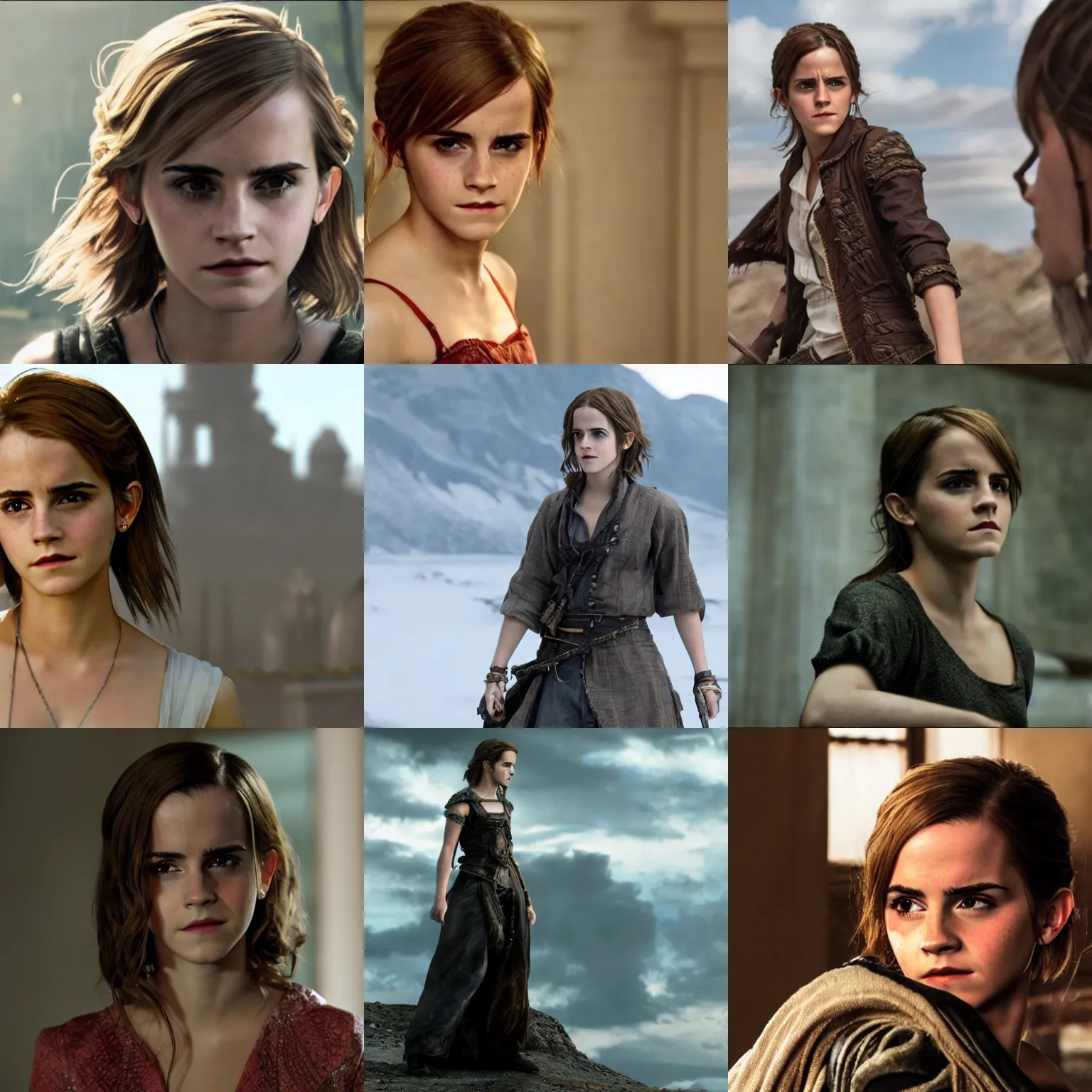 Prompt: Movie still of Emma Watson in Final Fantasy