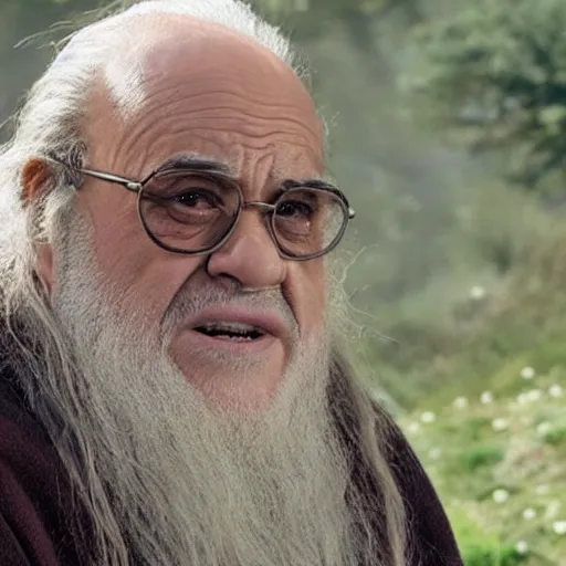 Image similar to movie still of danny devito starring as gandalf in the 2 0 2 6 lord of the rings movie