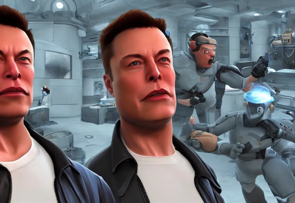 Prompt: elon musk in team fortress 2, elon musk in the video game team fortress, gameplay screenshot, close up, 3 d rendering. unreal engine. amazing likeness. very detailed.