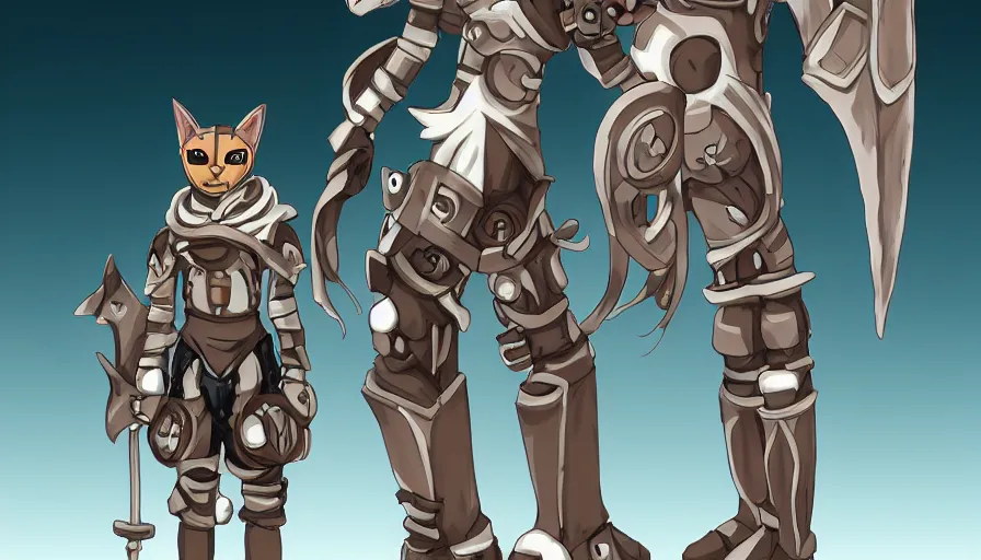 Image similar to warforged druid anime cat boy