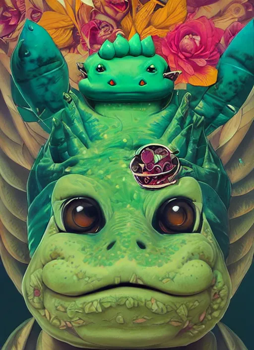 Prompt: beautiful portrait of bulbasaur, by Tristan Eaton, Stanley Artgermm, Tom Bagshaw, Greg Rutkowski, Carne Griffiths. trending on DeviantArt, face enhance, hyper detailed, trending on Artstation, 8k, masterpiece, graffiti paint, fine detail, full of color, intricate detail, golden ratio illustration