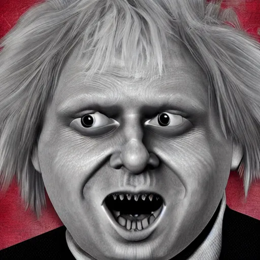 Image similar to boris johnson as chucky digital art