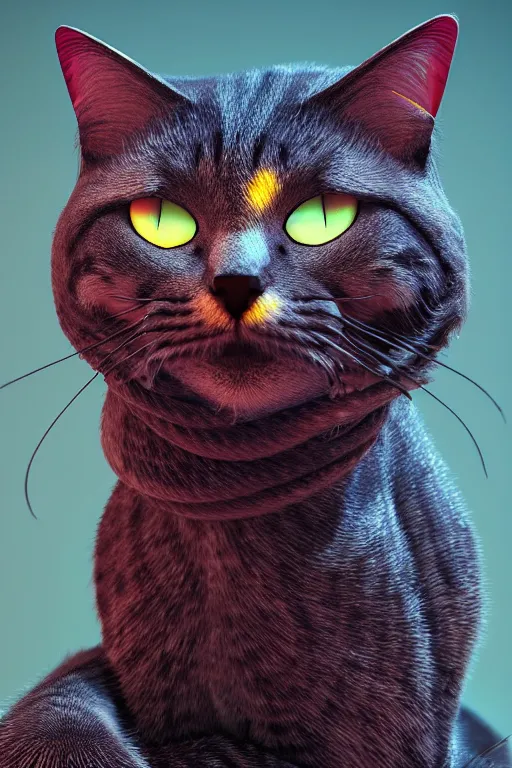 Image similar to perfectly - centered coiled cat portrait, slimy pus oozing specular, unreal engine 5, photorealism, hd quality, 8 k resolution, cinema 4 d, hdr dramatic cinematic lighting