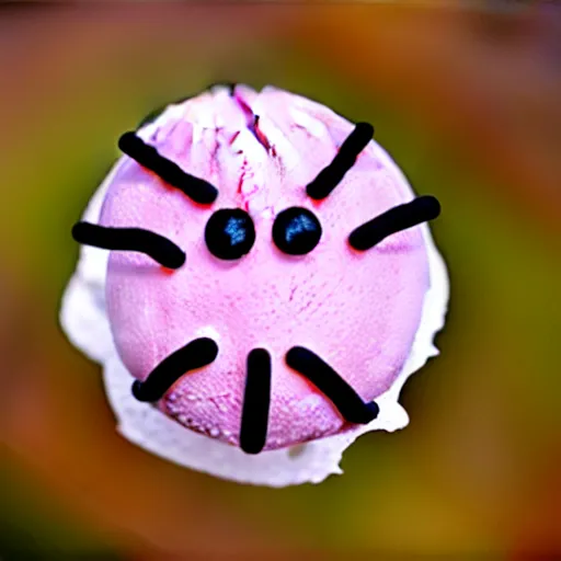 Image similar to a spider made of ice - cream