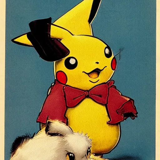 Image similar to pikachu by norman rockwell