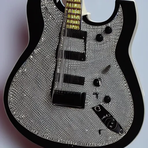 Image similar to an electric guitar made entirely out of diamonds