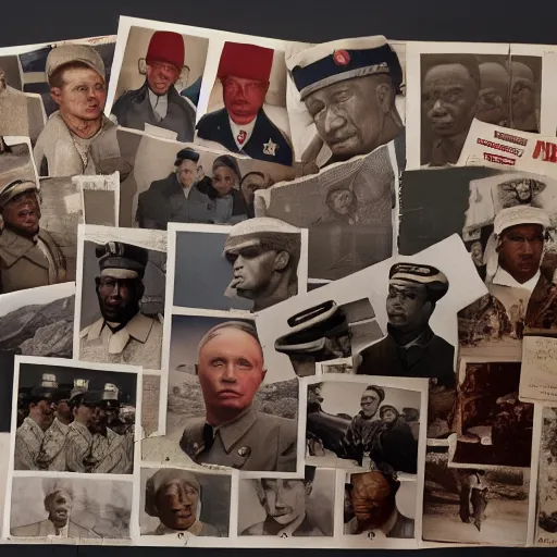 Image similar to 8 k, uhd, historical pictures of nazi hire some black american gangster crips to soviet border, highly detailed form, highly details