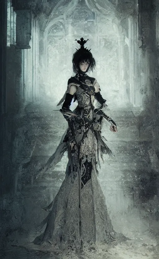 Prompt: imperial princess knight ( ( ( gothic ) ) ) girl. intricate, centered, amazing composition, by ruan jia, by robert hubert, by zhang kechun, illustration