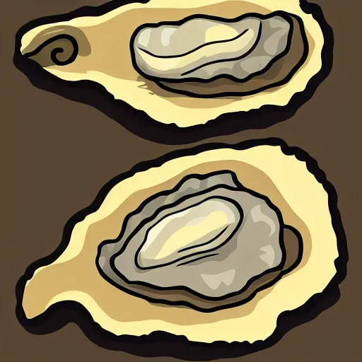 Image similar to oyster with a couch inside instead of a pearl, cartoon, bitmap