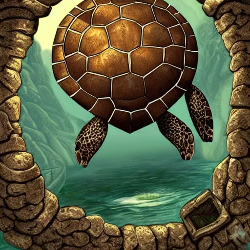 Image similar to World Turtle, epic fantasy art