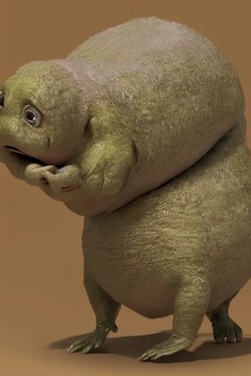 Image similar to pixar style anthropomorphic tardigrade, high detail, symmetrical, anatomically accurate, octane render,