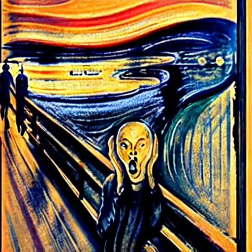 Image similar to the scream in reailistic