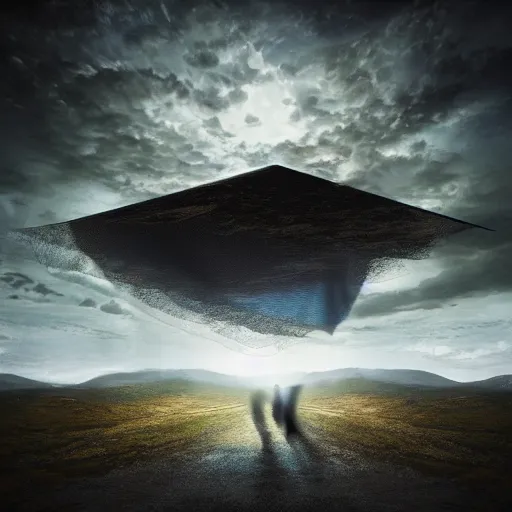 Prompt: the veil between two realities, album art, hyperdetailed surrealism, unreal engine