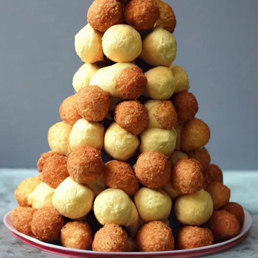 Image similar to a croquembouche made of babies