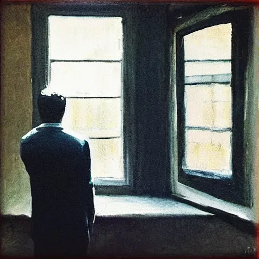 Image similar to “the man by the window scary panting”