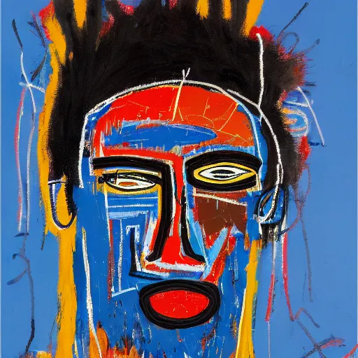 Image similar to A extremely highly detailed majestic hi-res beautiful immaculate head and shoulders painting of a strong black african man by Jean-Michel Basquiat, 8k, high textures, hyper sharp, insanely detailed and intricate, super detailed, 4k HDR high quality