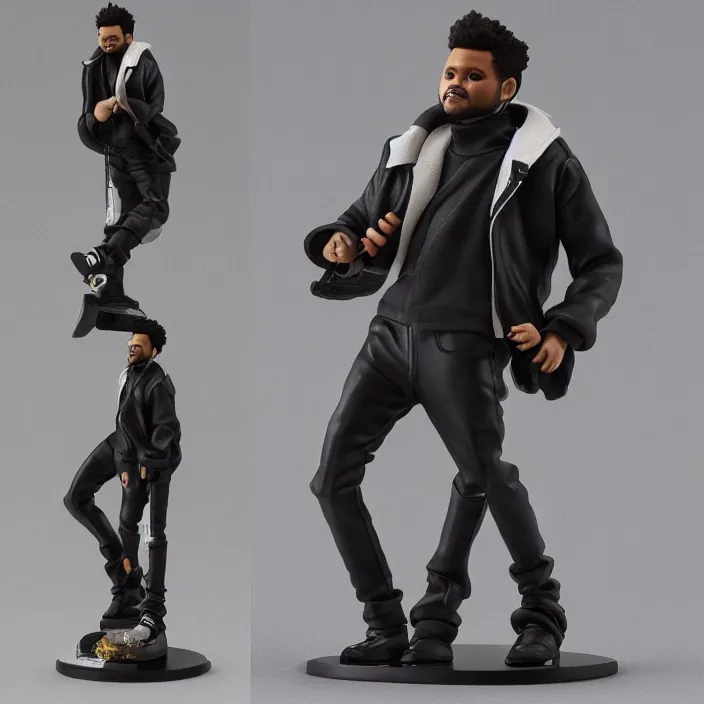 Image similar to the weeknd, a goodsmile figure of the weeknd, figurine, detailed product photo