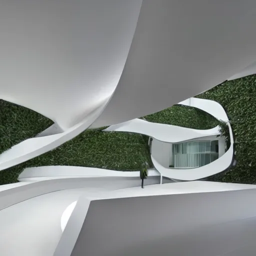 Image similar to house designed by zaha hadid