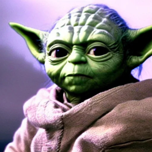 Image similar to a film still of yoda's spirit in star wars realistic, detailed