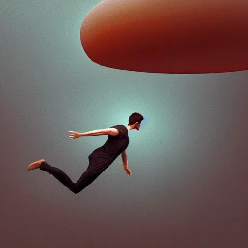 Prompt: man floating in air in a void, oil painting, pale colors, high detail, 8 k, wide angle, trending on artstation,
