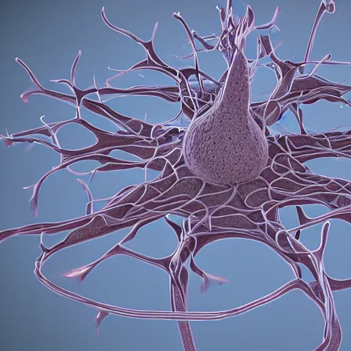 Image similar to a neuron, cell, 3D, Farid Ghanbari