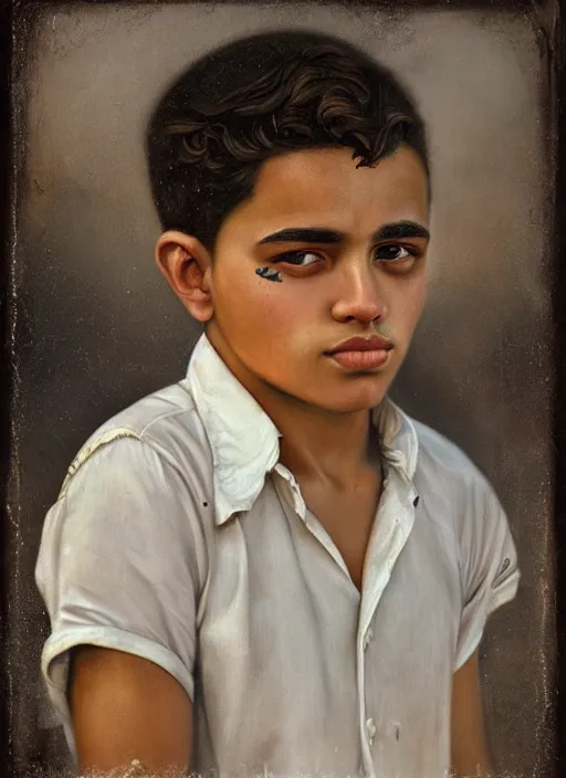 Prompt: portrait of a handsome young cuban boy in old havana, by tom bagshaw and manuel sanjulian and dan dos santos