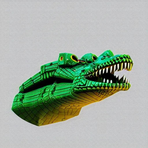 Prompt: cyborg crocodile but minimalistic concept art, colorful, v - ray, trending on artstation, minimalism