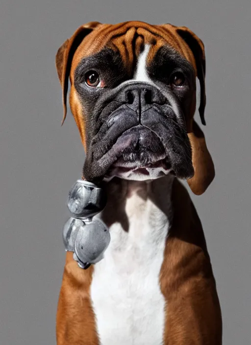 Image similar to film still of a boxer Dog as Sherlock Holmes, 4k