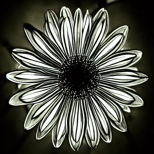 Image similar to Intricate beauty, detailed symmetry, dark, void 1a, flowers, thin wires, beautiful lighting