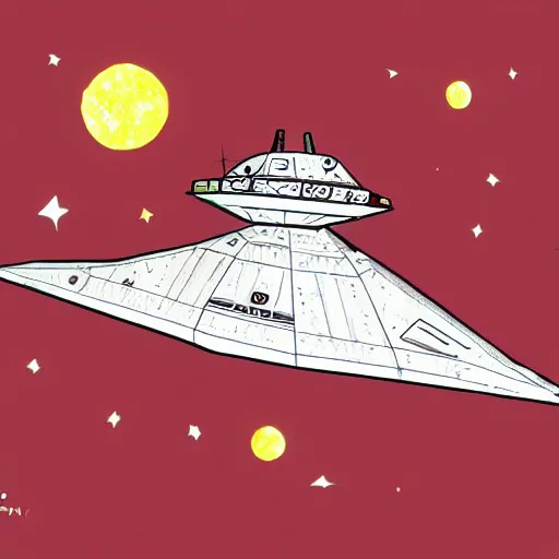 Image similar to imperial star destroyer in space sanrio art style trending on art station