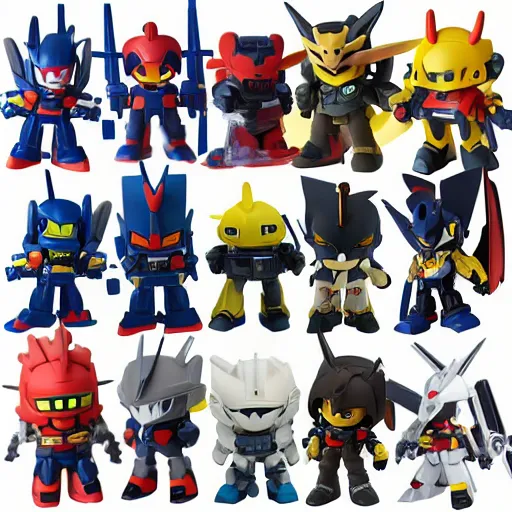 Prompt: high quality portrait flat matte painting of gundam in the style of nendoroid and Toon toys , flat anime style, thick painting, medium close-up