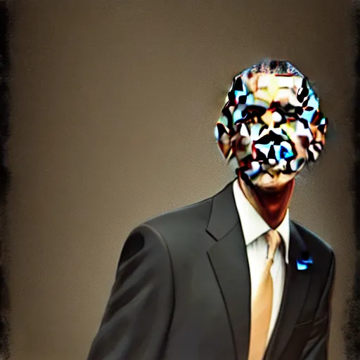 Image similar to Barack Obama portrait in Disco Elysium, Disco Elysium style, Barack Obama serious HD